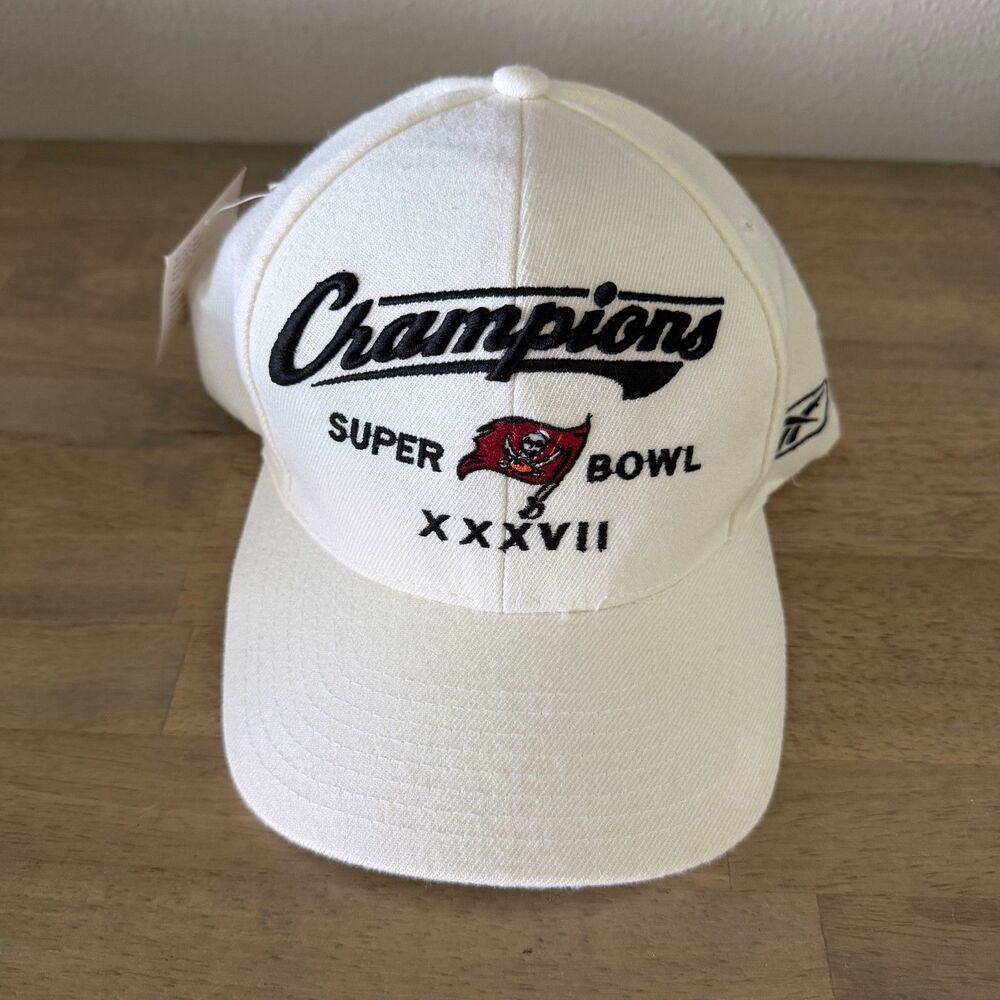 Reebok Tampa Bay Buccaneers Super Bowl XXXVII 37 Champions Hat Cap White NFL NWT